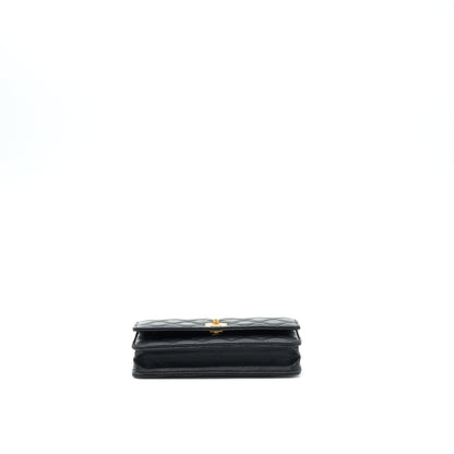 Chanel 22S Pearl Crush Wallet On Chain Lambskin Black GHW (Microchip)