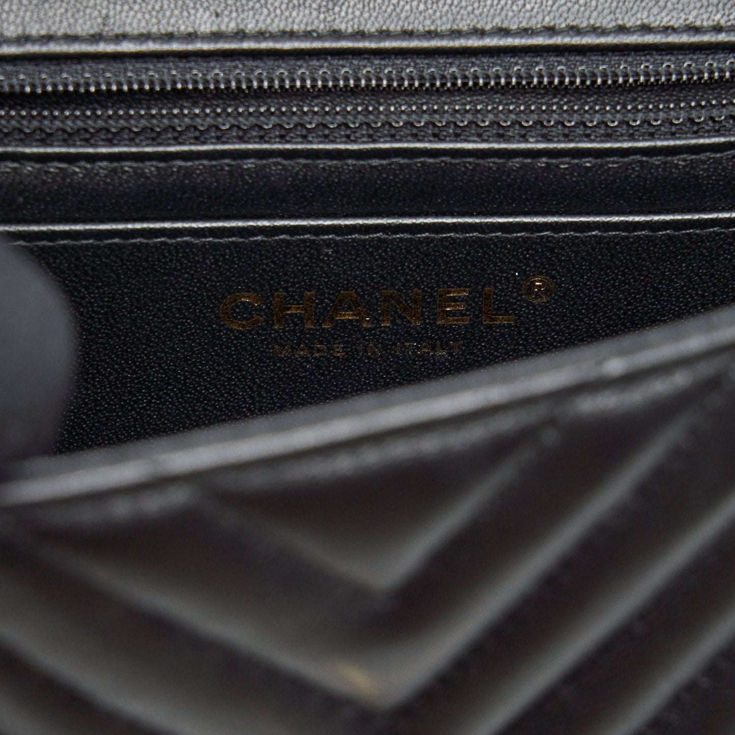 Chanel Mini Square Chevron Flap Bag Black LGHW