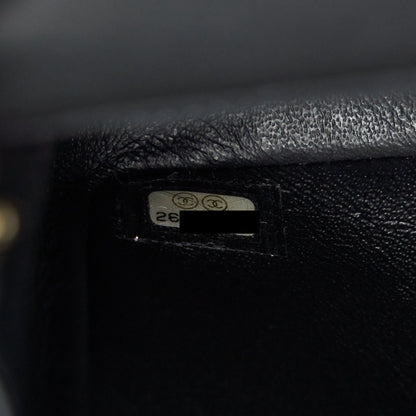 Chanel Mini Square Chevron Flap Bag Black LGHW