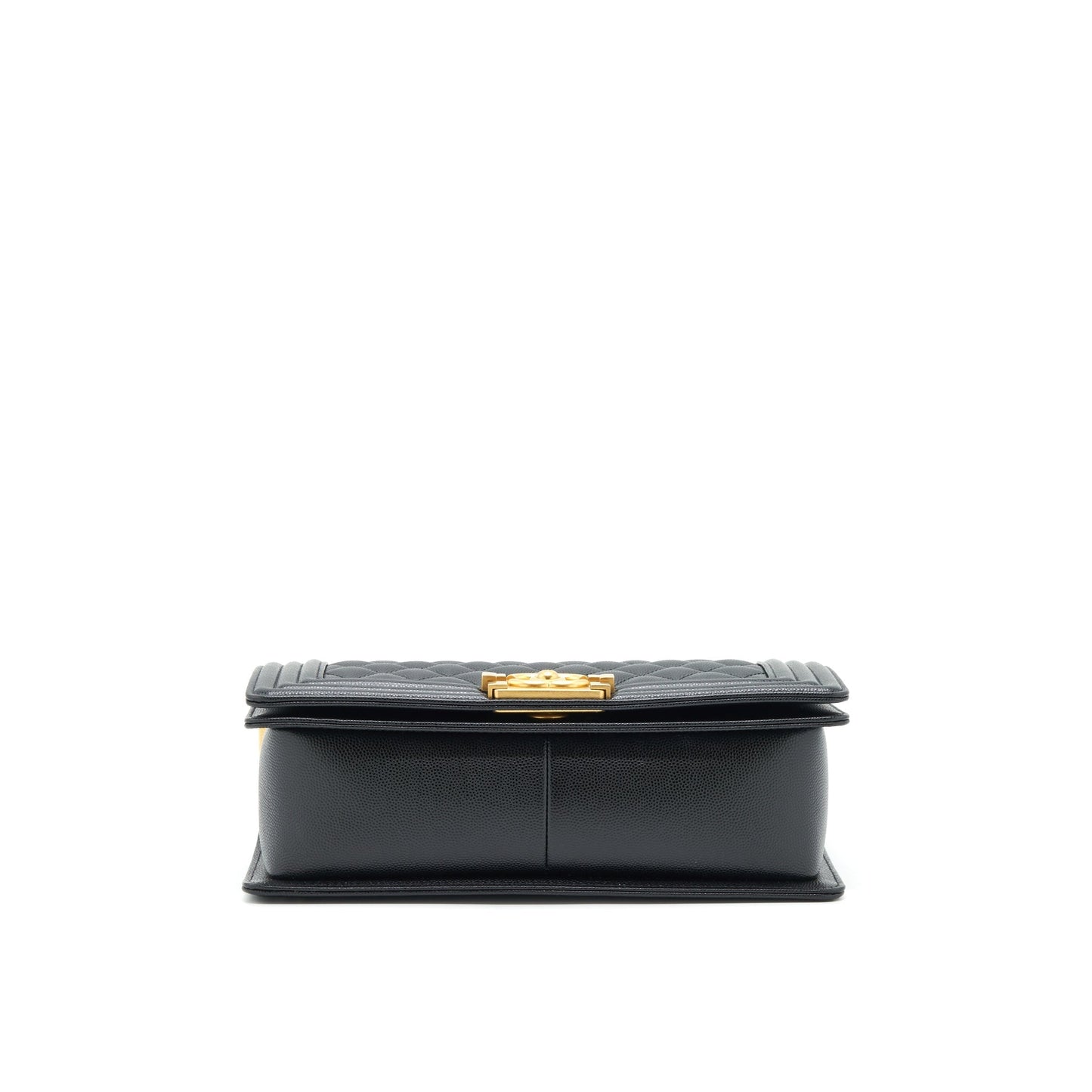 Chanel Medium Boy Bag Caviar Black With Brushed GHW (Microchip)