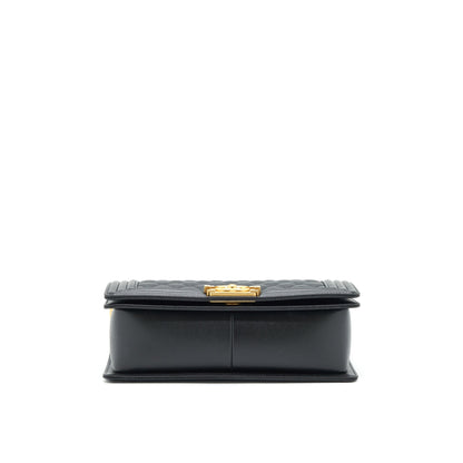 Chanel Medium Boy Bag Caviar Black With Brushed GHW (Microchip)