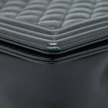 Chanel Boy Bag 28cm Caviar Black Brushed GHW
