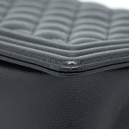 Chanel Boy Bag 28cm Caviar Black Brushed GHW