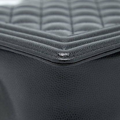 Chanel Boy Bag 28cm Caviar Black Brushed GHW