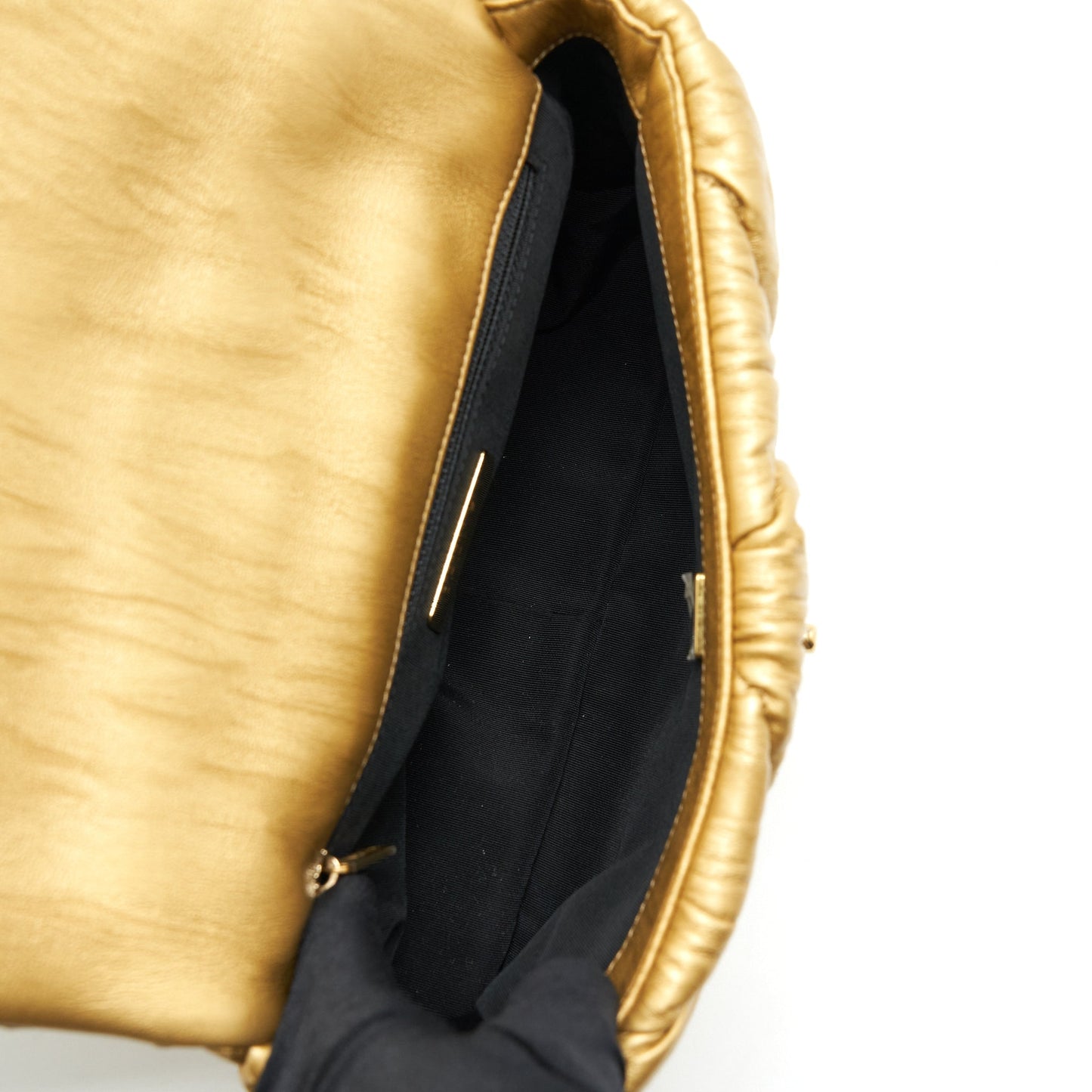 Chanel Small 19 Bag Limited Edition Lambskin Gold With Gold/Silver Hardware(Microchip)