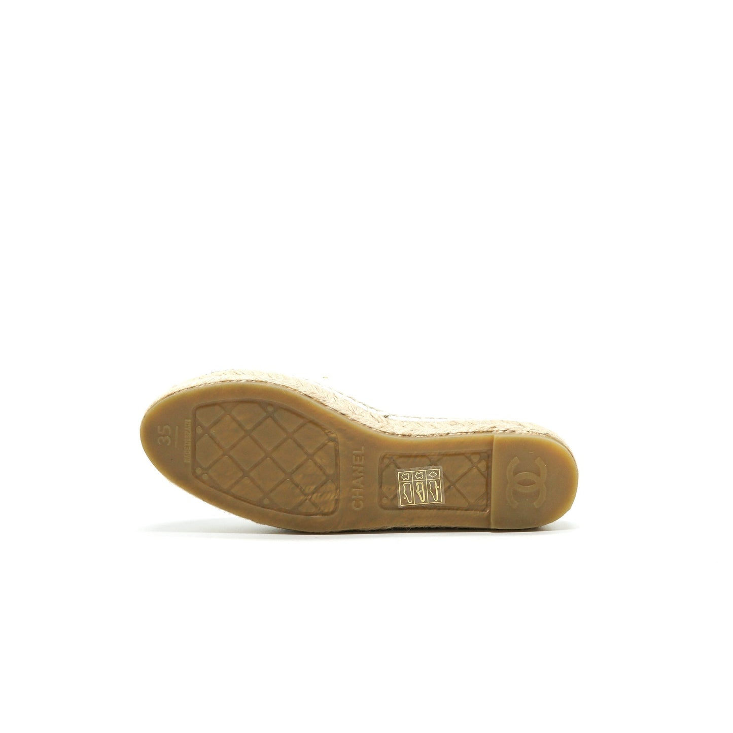 CHANEL White & Black Espadrilles Size35