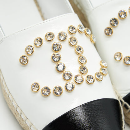 CHANEL White & Black Espadrilles Size35