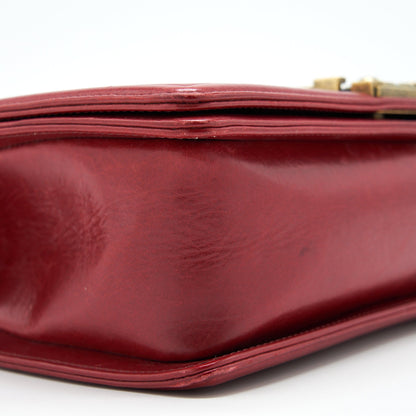 Chanel Medium Boy Bag Aged Calfskin Red With Ruthenium GHW