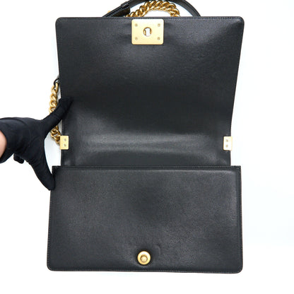 Chanel Boy Bag 28cm Caviar Black Brushed GHW