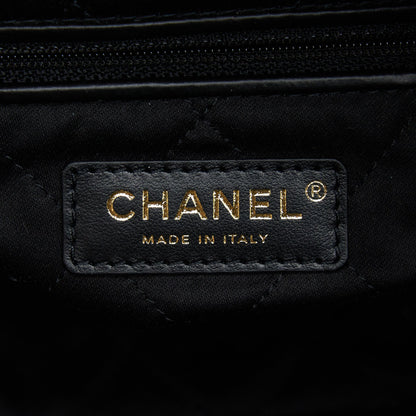 Chanel 22 Bag Medium Shiny Calfskin Black GHW (Microchip)