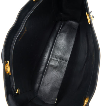 Chanel Vintage CC Timeless Shopping Tote Lambskin Black GHW