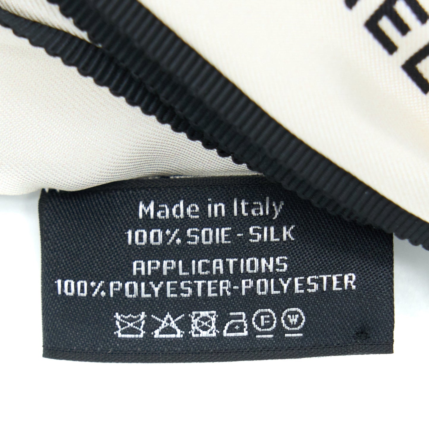 Chanel 22B Hair Tie Silk Twill Ecru/Black
