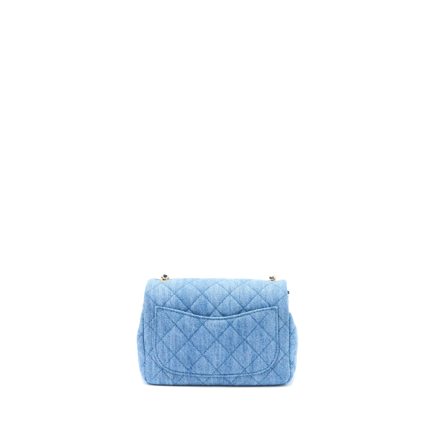 Chanel Pearl Crush Mini Square Flap Bag Denim GHW (Microchip)