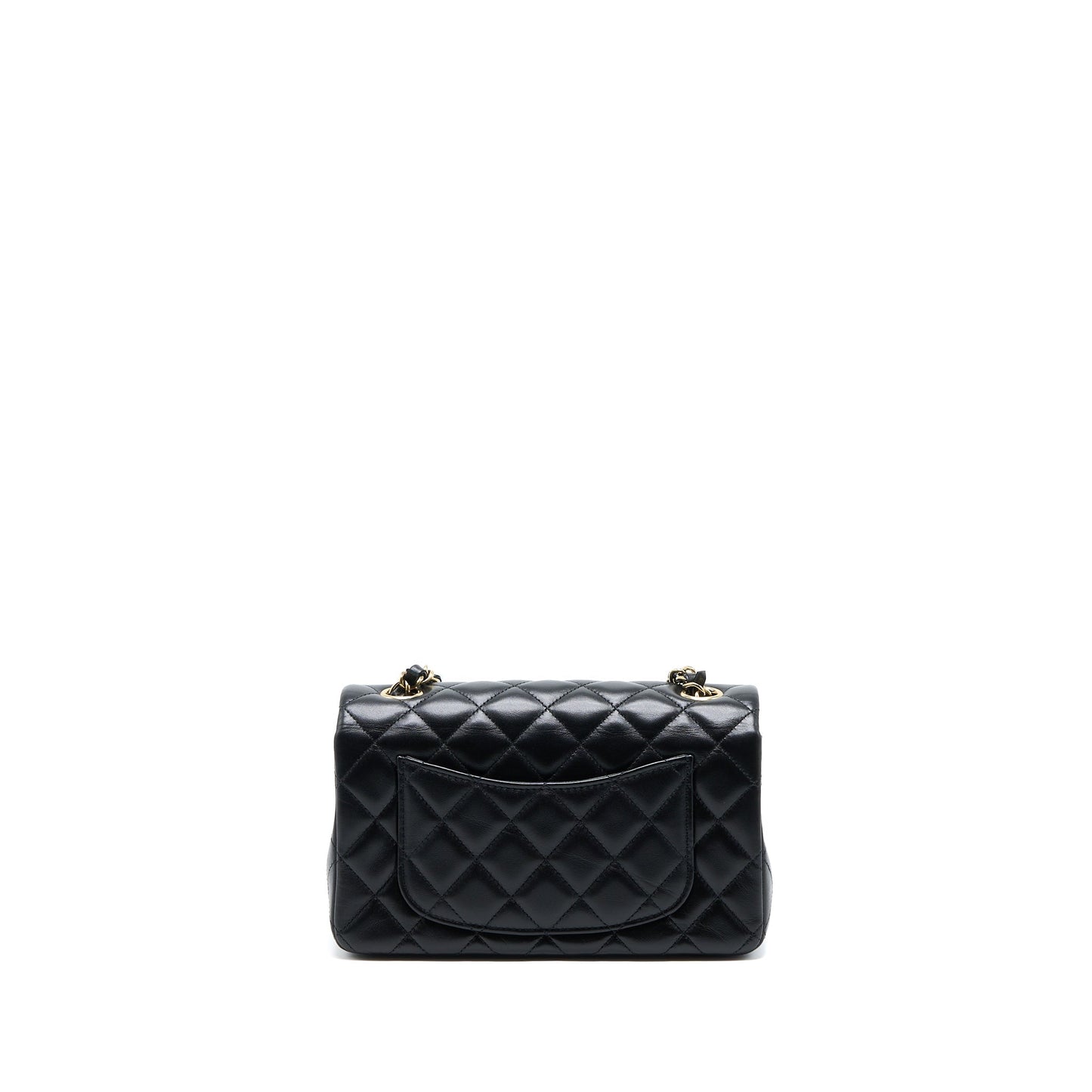 Chanel Mini Rectangular Flap Bag Lambskin Black LGHW (Microchip)