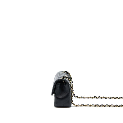 Chanel Mini Rectangular Flap Bag Lambskin Black LGHW (Microchip)
