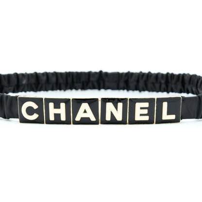 Chanel Belt Lambskin, Metal & Resin Black & White LGHW