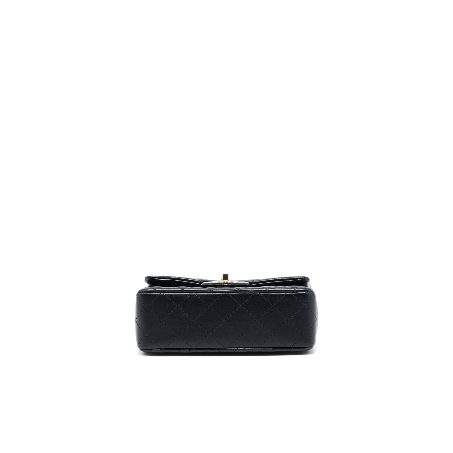 Chanel Mini Rectangular Flap Bag Lambskin Black LGHW (Microchip)