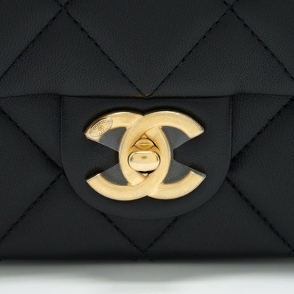 Chanel My Perfect Mini Flap Bag Lambskin Black GHW (Microchip)