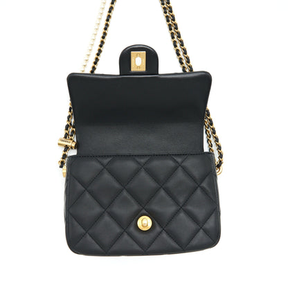 Chanel My Perfect Mini Flap Bag Lambskin Black GHW (Microchip)