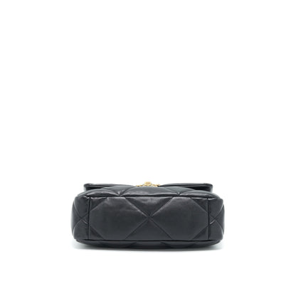 Chanel Small 19 Bag Lambskin Black With Gold And Silver Hardware