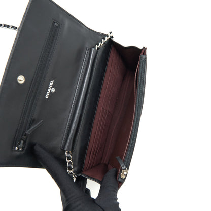 Chanel Classic Wallet On Chain Lambskin Black SHW