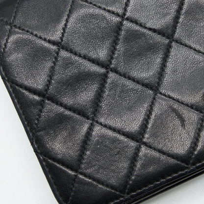 Chanel Vintage Quilted Flap Chain Wallet Black GHW