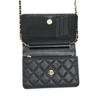 Chanel Mini Wallet On Chain Caviar Black LGHW
