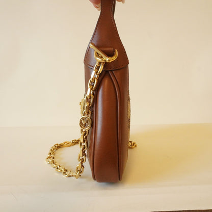 GG Brown Gucci Jackie 1961 Crystals Mini Bag