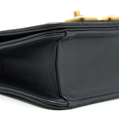 Chanel Small Flap Bag with Calfskin, Pearl , Resin Black GHW