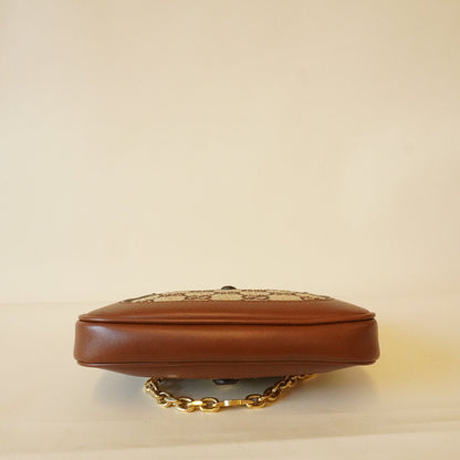 GG Brown Gucci Jackie 1961 Crystals Mini Bag