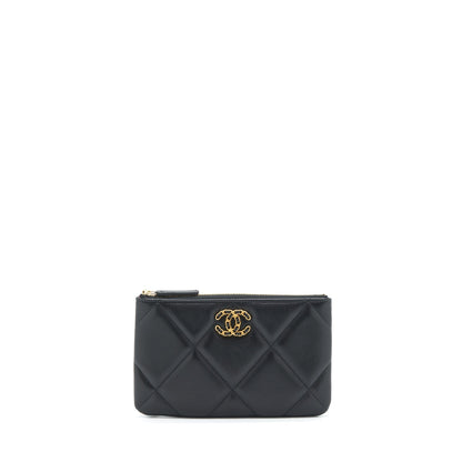 Chanel 19 Pouch Lambskin Black GHW