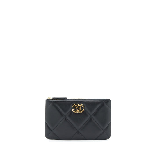Chanel 19 Pouch Lambskin Black GHW