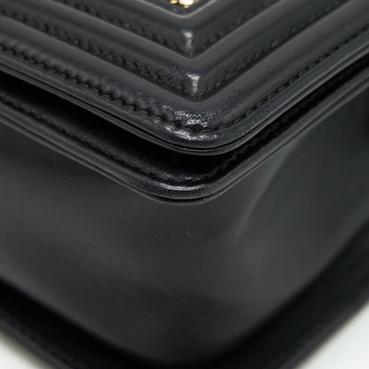 Chanel Small Boy With Crystals Lambskin Black Ruthenium Hardware