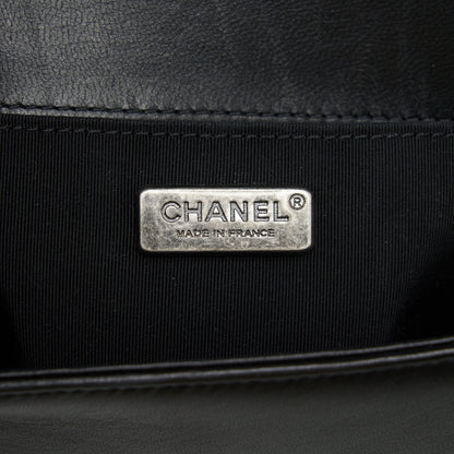Chanel Small Boy With Crystals Lambskin Black Ruthenium Hardware