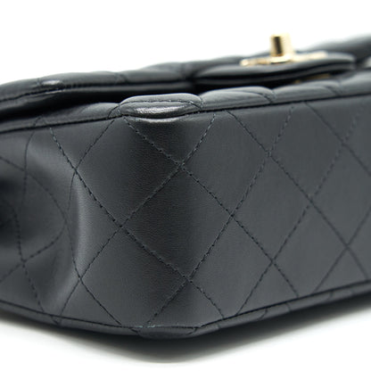 Chanel Mini Rectangular Flap Bag Black LGHW LAMBSKIN