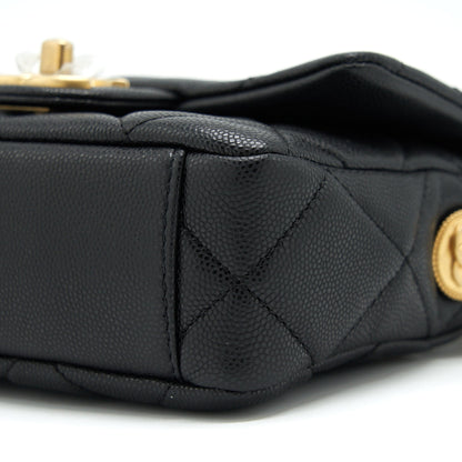 Chanel 22A Small Flap Bag Caviar Black Brushed GHW (Microchip)