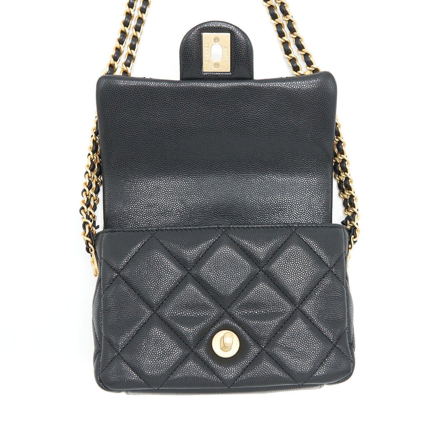 Chanel 22A Small Flap Bag Caviar Black Brushed GHW (Microchip)