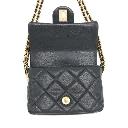 Chanel 22A Small Flap Bag Caviar Black Brushed GHW (Microchip)