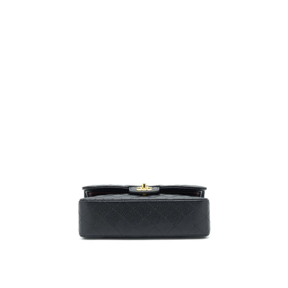 Chanel 22c caviar small classic double flap bag black GHW