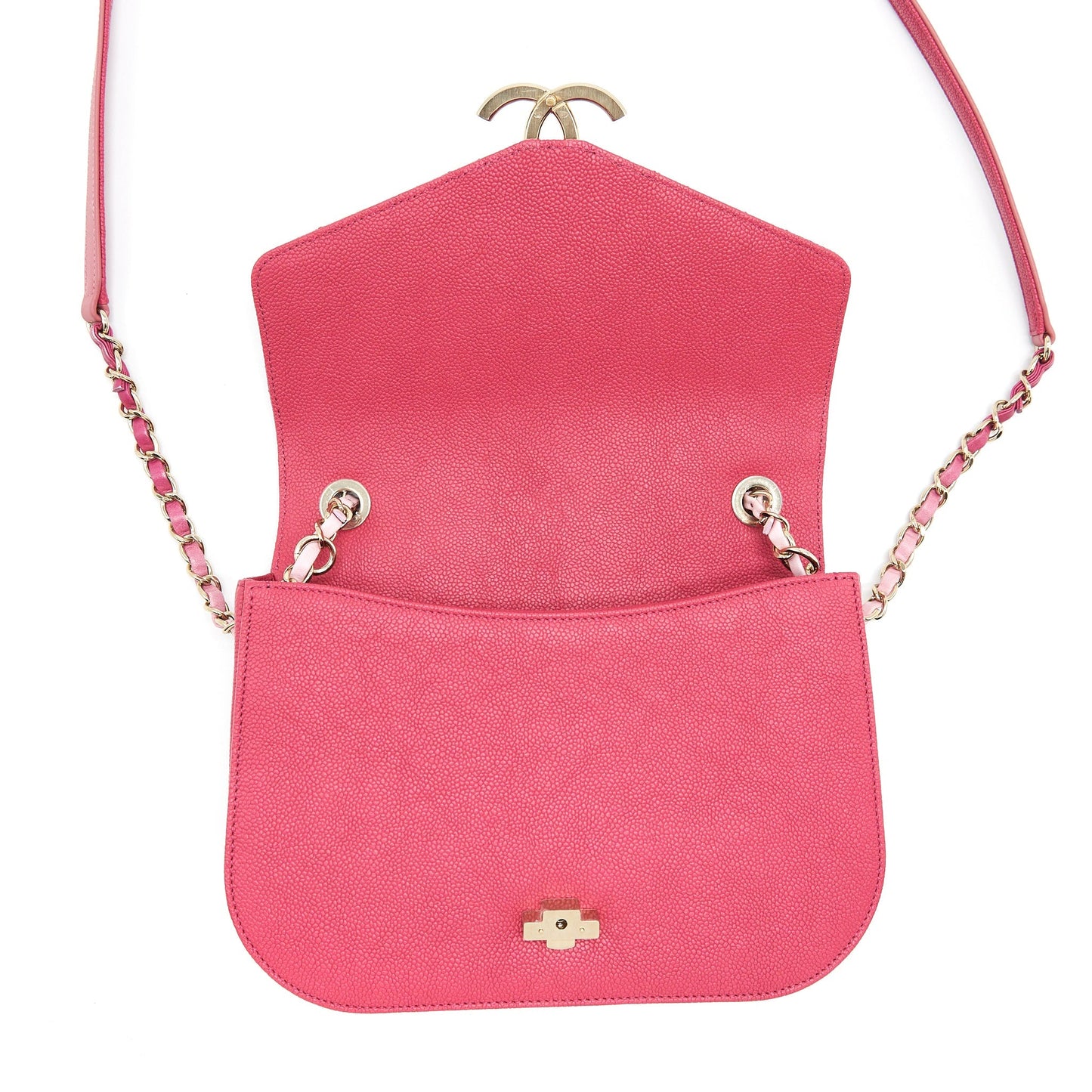 Chanel Seasonal Messenger Crossbody Bag Caviar Pink LGHW
