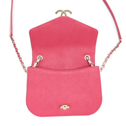Chanel Seasonal Messenger Crossbody Bag Caviar Pink LGHW