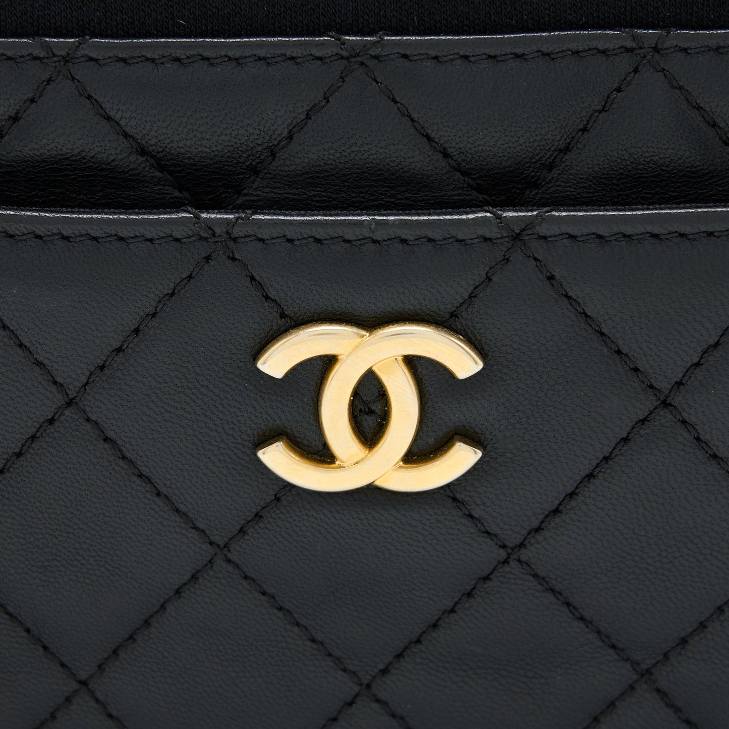Chanel Camera Bag Leather/ Canvas Black GHW