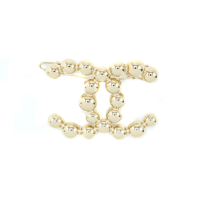 Chanel CC Logo Hair Clip Light Gold Tone
