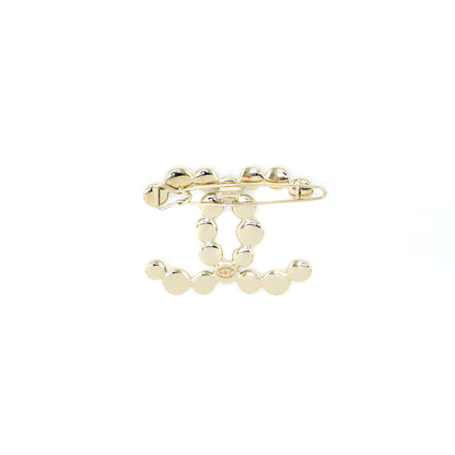 Chanel CC Logo Hair Clip Light Gold Tone