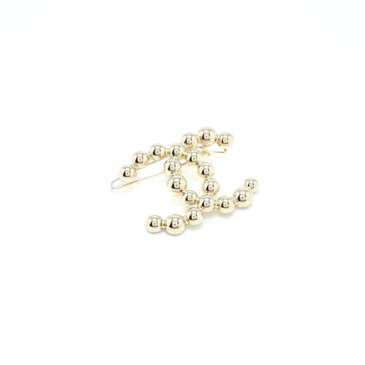 Chanel CC Logo Hair Clip Light Gold Tone