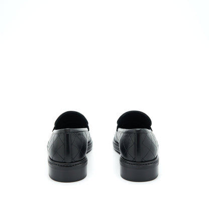 Chanel Size 37 Quilted Leather With CC Logo Loafer Black LGHW