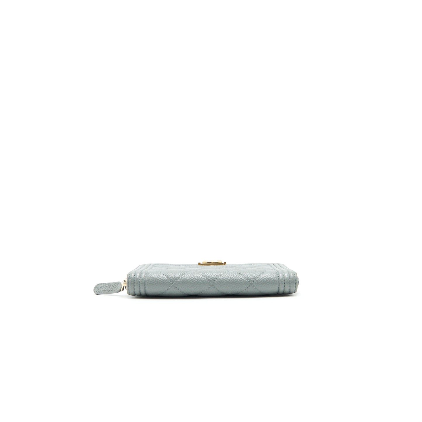 Chanel Caviar small Zip Wallet Grey GHW