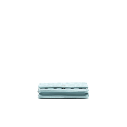 Chanel Wallet On Chain Caviar Pearly Light Blue SHW