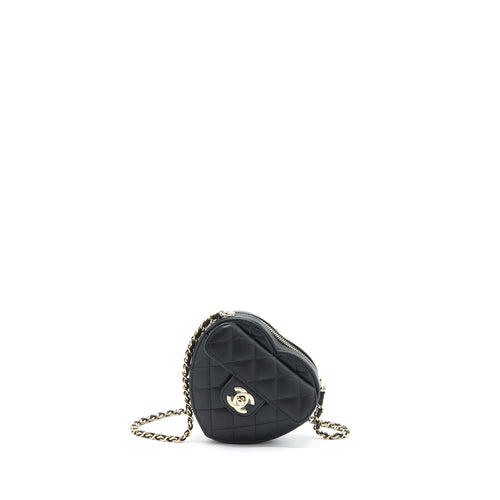 Chanel 22S Small Heart Bag Lambskin Black LGHW