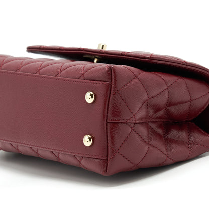 Chanel 21A Small Coco Handle Caviar NC635 Burgundy LGHW